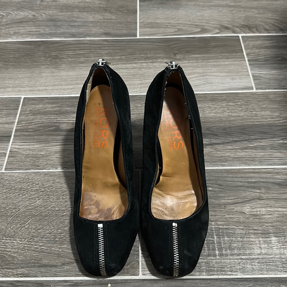 Micheal Kors zipper suede wedge